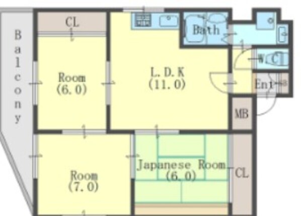 長田駅 徒歩7分 4階の物件間取画像